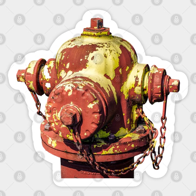 Red and Yellow Fire Hydrant Bonnet Sticker by Enzwell